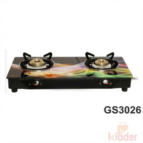 Manual Gas Stove Crystal Glass Top Brass Burner with 1 Year Warranty