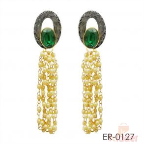 Resin Stone Green Colour Earrings