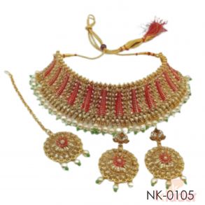 Women Necklace Set red and green