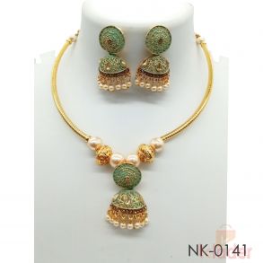 Mint Pista Green Hasli Necklace Set