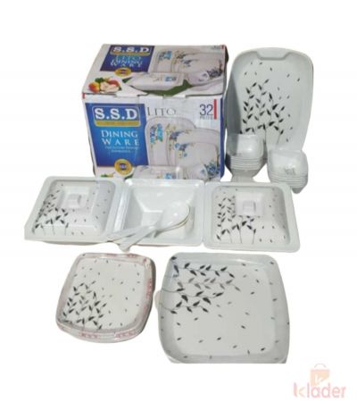 Melamine Dinner Set Heavy Square Weight 4 5 Kg Set of 32 Pieces