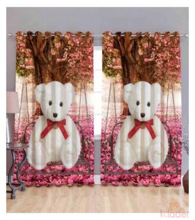 Best Quality teddy bear Digital Print Curtain Size 4x7ft 2 Pieces
