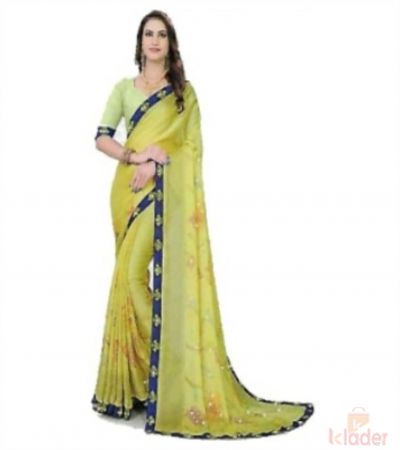 Women's Catalogue Printed Saree 6 Colours with Colured Border 6 Piece set